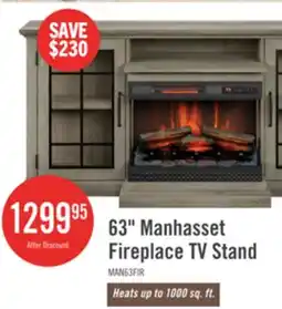 The Brick Manhasset 63 Electric Fireplace TV Stand with Storage for TVs up to 70 - Valley Pine offer
