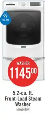 The Brick Maytag 5.2 Cu. Ft. Front-Load High-Efficiency Steam Washer - White - Stackable - MHW5630HW offer