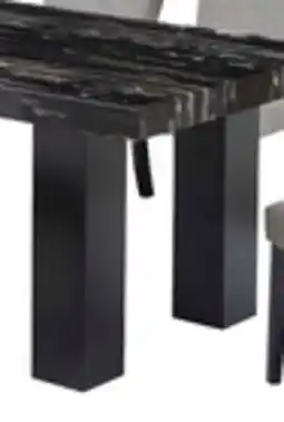 The Brick Burk Dining Table with Epoxy Resin Marble-Look Top, 72W - Black offer