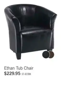The Brick Ethan 31 Faux Leather tub-Style Accent Chair with Wood Legs - Black offer