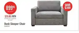 The Brick Dusk 52 Linen-Look Fabric Sleeper Chair with Track Arms - Grey offer
