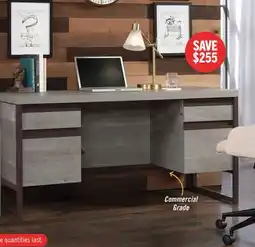 The Brick Percy 60 Commercial Grade Computer Office Desk with 4-Drawers - Grey offer
