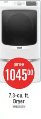 The Brick Maytag 7.3 Cu. Ft. Electric Dryer - White - Stackable - YMED5630HW offer
