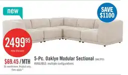 The Brick Oaklyn Modular 5-Piece Fabric Sectional with Tufted Seat Cushions - Beige offer