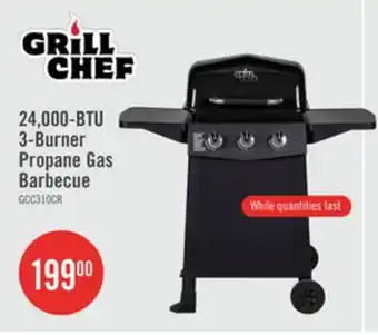 The Brick Grill Chef 24,000 BTU 3-Burner LP Gas BBQ - GCC310CRP offer