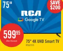 The Brick RCA 75 4K HDR Smart Google TV offer