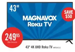 The Brick Magnavox 43 4K Ultra HD Roku Smart TV offer