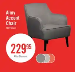 The Brick Aimy 28 Linen Look Fabric Accent Chair with Cylindrical Wood Legs - Dark Grey offer