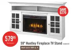 The Brick Huntley 59 Electric Fireplace TV Stand with Storage and Cable Management for TVs up to 65- White offer