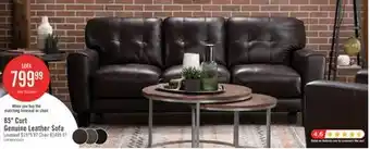 The Brick Curt 85 Genuine Leather Sofa with Button Tufting - Brown offer