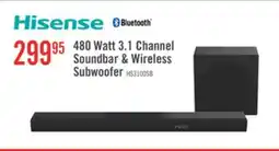 The Brick HISENSE 3.1 CH Dolby Audio DTS Virtual:X Soundbar with Wireless 480W Subwoofer (HS3100) offer