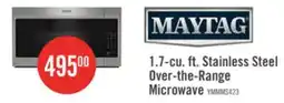 The Brick Maytag 1.7 Cu. Ft. Over-the-Range Microwave with 900 Watts Cooking - Stainless Steel - YMMMS4230PZ offer