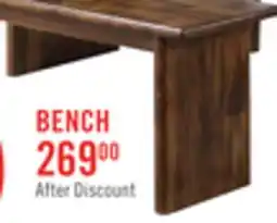 The Brick Vale Dining Bench, Wood, 58W - Brown offer