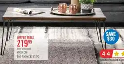 The Brick Woodland 23.4 Rustic Coffee Table - Brown Oak Finish with Metal Legs offer