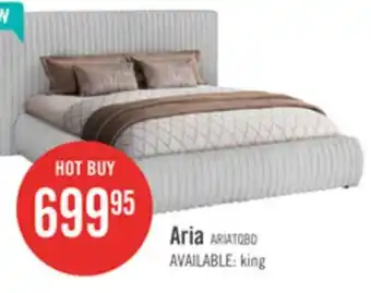 The Brick Aria Upholstered Platform Bed in Grey Fabric, Tufted - Queen Size offer