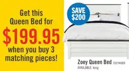 The Brick Zoey Panel Bed, Two-tone White & Brown - Queen Size offer