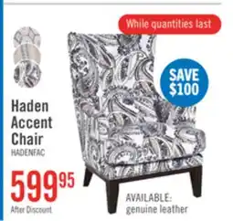 The Brick Haden 30 Fabric Accent Chair Wood Base and Nailhead Trim - Paisley Multicolour offer