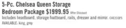 The Brick Chelsea 5pc Bedroom Set with Storage Bed, Dresser & Mirror, Cherry Brown - Queen Size offer