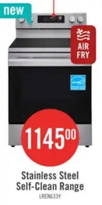 The Brick LG 6.3 Cu. Ft. Smart Electric Range with Air Fry - Stainless Steel - LREN6323YE offer