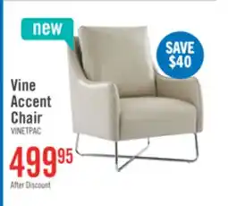 The Brick Vine 34.6 Leather-Look Fabric Accent Chair with Metal Legs - Taupe offer