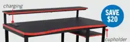 The Brick Herman 50 Gaming Office Desk - Black with Red Trim offer