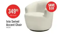 The Brick Ivie 28.7 Chenille Boucle Fabric Curved Swivel Accent Chair - White offer