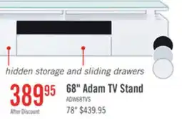 The Brick Adam 68 Modern TV Stand with Storage and Cable Management for TVs up to 75- White offer