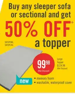 The Brick Small Memory Foam Sofa Bed Topper with Removable Zippered Cover offer