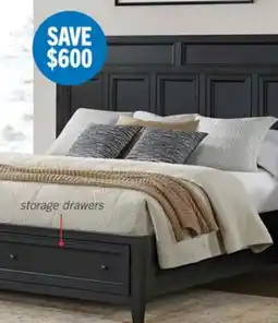 The Brick Casa Panel Bed with Headboard & Frame, Wood, Black - Queen Size offer