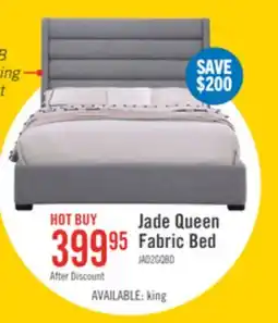 The Brick Jade Upholstered Platform Bed with USB Ports in Grey Fabric - Queen Size offer