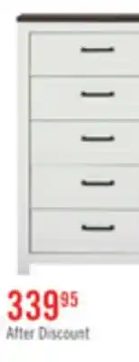 The Brick Zoey Bedroom Chest of Drawers, 5-Drawer, 31.5W x 50.7H - Two-tone White & Brown offer