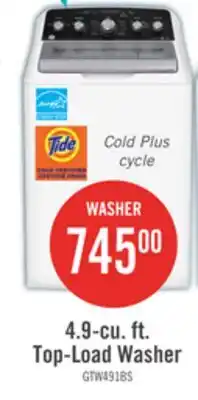 The Brick GE 4.9 Cu. Ft. Top Load Agitator Washer - White - GTW491BMRWS offer