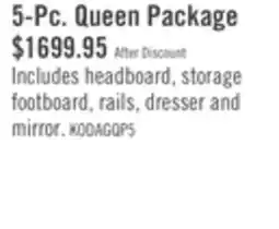 The Brick Koda 5pc Bedroom Set with Storage Bed, Dresser & Mirror, Wooden, Grey - Queen Size offer