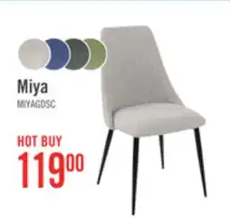 The Brick Miya Dining Chair with Polyester Fabric, Metal - Grey offer