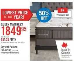 The Brick Stearns & Foster Founders Collection Crystal Palace Pillowtop Queen Mattress offer