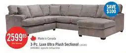 The Brick Made in Canada Luxe 3-Piece Right-Facing Fabric Sectional with Removable Cushions - Zaftig Dove Grey offer