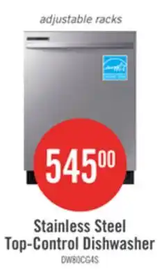 The Brick Samsung 24 53 dBA Built-In Top-Control Dishwasher with Hybrid Tub - DW80CG4021SRAA offer