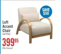 The Brick Loft 27.55 Boucle Fabric Accent Chair with Accent Pillow and Wood Armrests and Legs - White offer