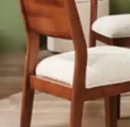 The Brick Vale Dining Chair with Polyester Fabric, Wood - Brown & Beige offer