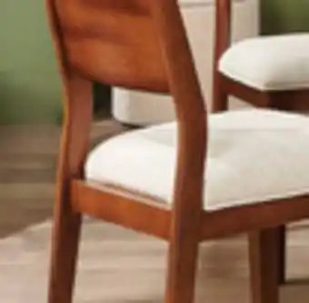 The Brick Vale Dining Chair with Polyester Fabric, Wood - Brown & Beige offer