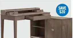 The Brick Jude 55 Reversible Office Desk with 3-Drawers & Cabinet- Hazelnut offer