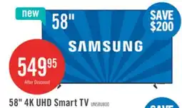The Brick Samsung 58 Crystal UHD U8000 4K Smart TV offer