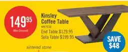 The Brick Kinsley 43.3 Modern Coffee Table - Dark Brown Wood offer