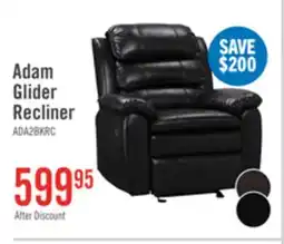 The Brick Adam 34.45 Leather-Look Fabric Glider Reclining Chair - Black offer