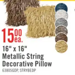 The Brick 16 x 16 Metallic String Decorative Pillow offer