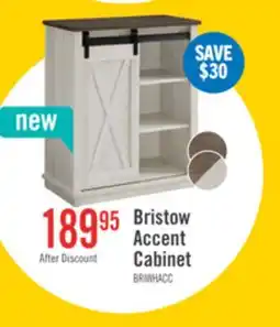 The Brick Bristow 31 Accent Cabinet with Shelves and Sliding Barn Door - White Oak offer