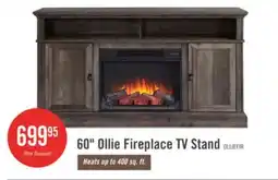 The Brick Ollie 60 Electric Fireplace TV Stand with Storage and Cable Management for TVs up to 65- Grey offer