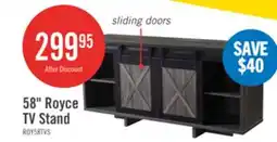 The Brick Royce 58 Modern TV Stand with Storage and Cable Management for TVs up to 65- Distressed Grey offer
