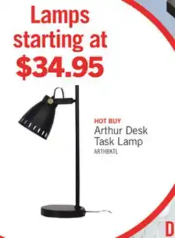 The Brick Arthur 18 Modern Metal Desk Task Lamp - Black offer