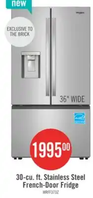 The Brick Whirlpool 36 30 Cu. Ft. French-Door Refrigerator with Dual Ice Makers - Stainless Steel - WRFF3736SZ offer